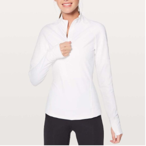 lululemon athletica Tops - Lululemon Toasty Tech Half Zip Pullover White 10